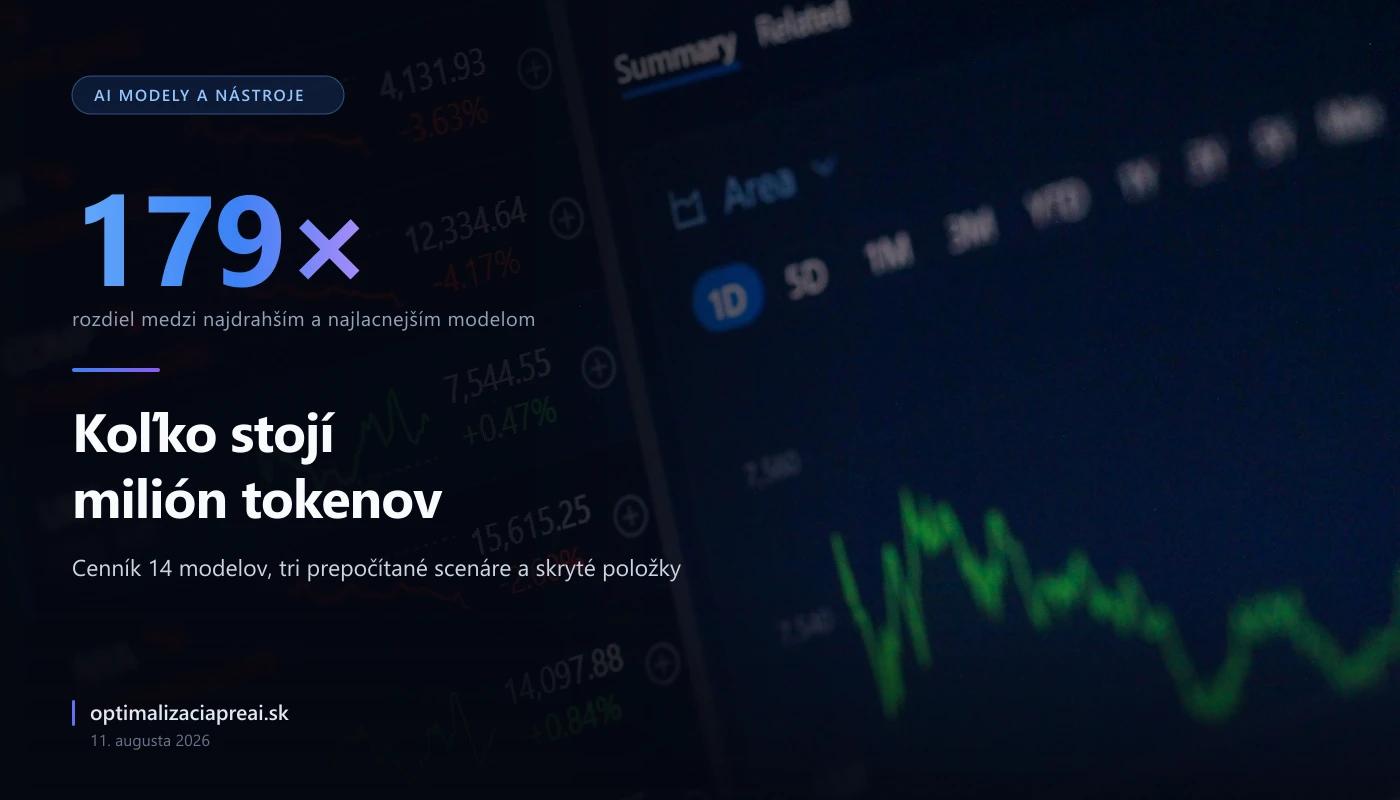 Koľko stojí milión tokenov v roku 2026: cenník hlavných AI modelov a reálne prepočty