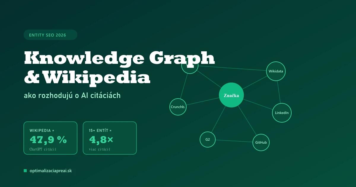 Entity SEO 2026: Ako sa dostať do Knowledge Graphu a prečo Wikipedia rozhoduje o AI citáciách