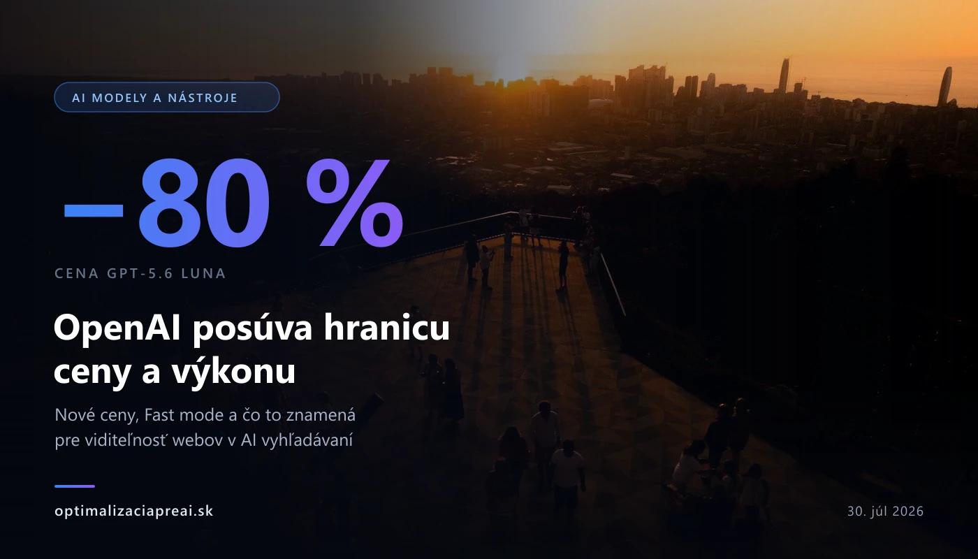 OpenAI zlacnil GPT-5.6 Luna o 80 %: nové ceny, Fast mode a čo z toho má váš web